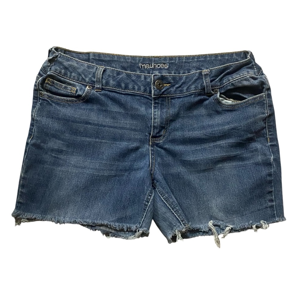 Maurice's Women's Dark Denim Cut Off Frayed Shorts Sz 7/8
